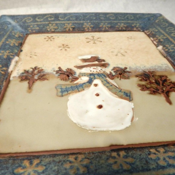 St Nicholas Square Forest Friends Snowman Square Plate - Picture 6 of 10